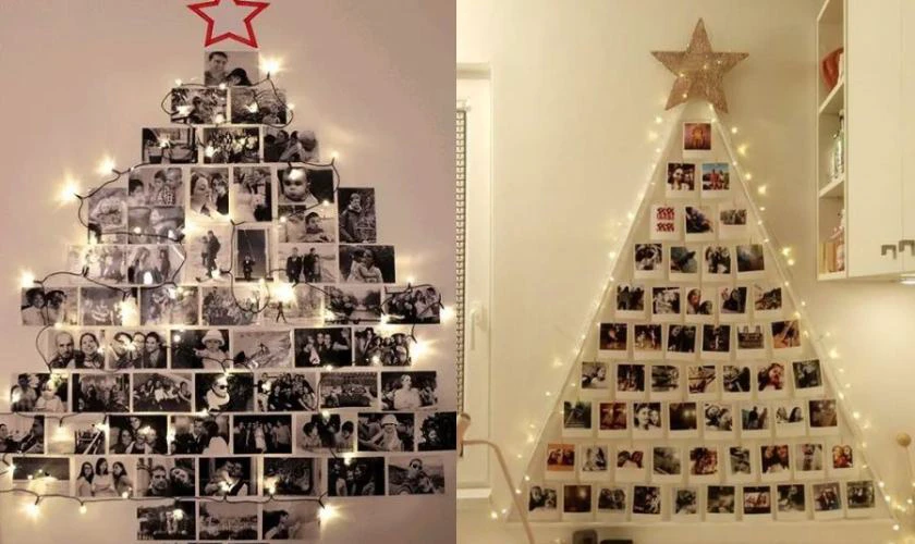 Trang trí tường Noel bằng khung ảnh kỉ niệm cảm động
