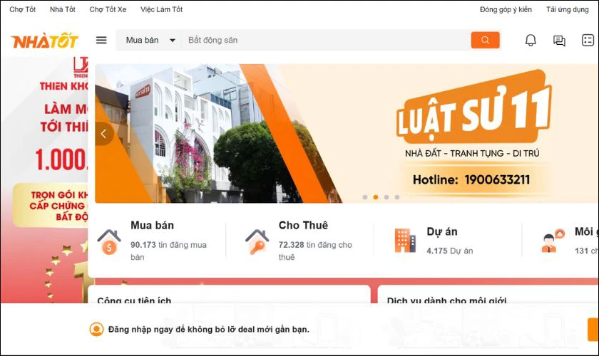 Chotot.com – Đa dạng loại hình nhà trọ, dễ lọc theo khu vực