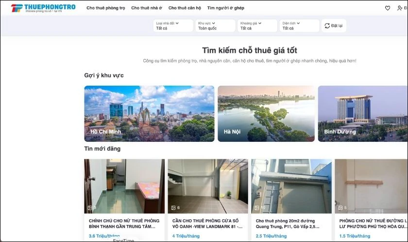 Thuephongtro.com - Website tìm phòng trọ giá tốt