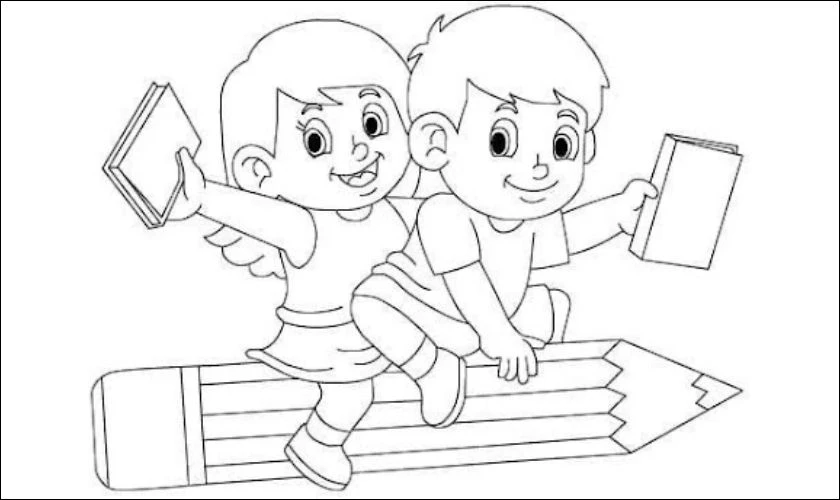Tranh tô màu chủ đề trẻ em