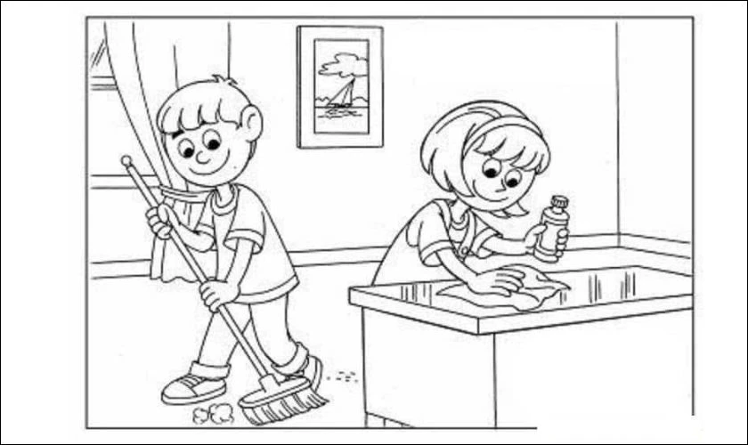 Tranh tô màu 30/4 chủ đề lao động