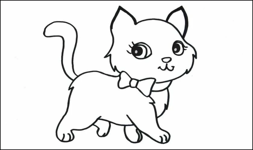 Tranh tô màu cho bé chủ đề động vật mèo