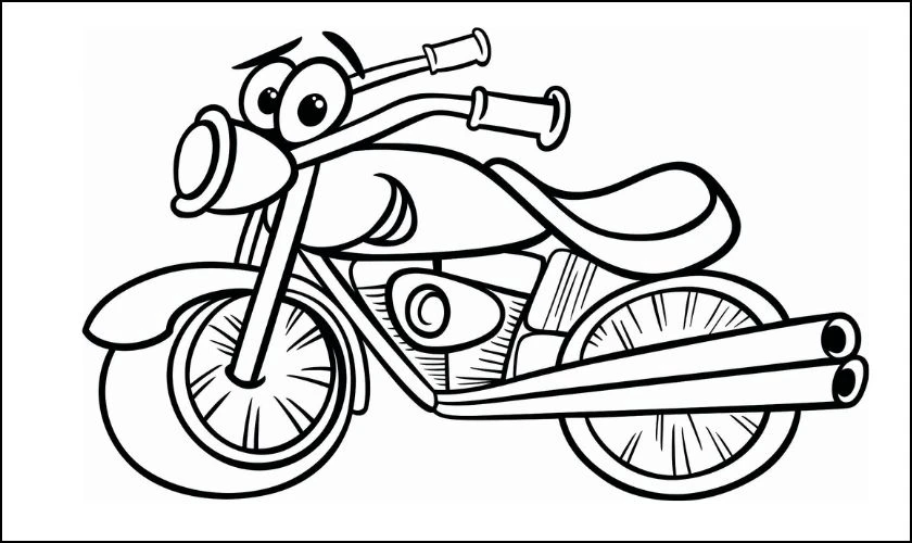 Tranh tô màu cho bé chủ đề phương tiện giao thông hoạt hình