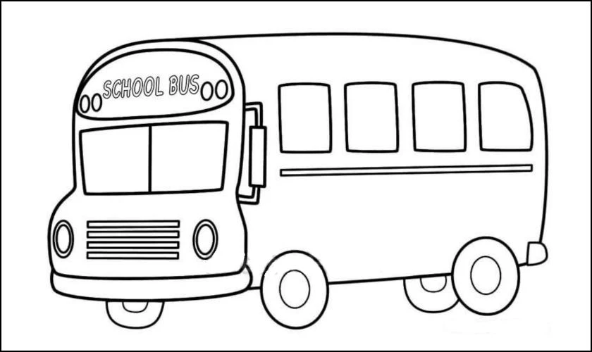 Tranh tô màu cho bé chủ đề phương tiện giao thông bus