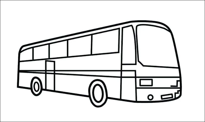 Tranh tô màu ngày Quốc tế Thiếu nhi 1/6 về phương tiện xe bus