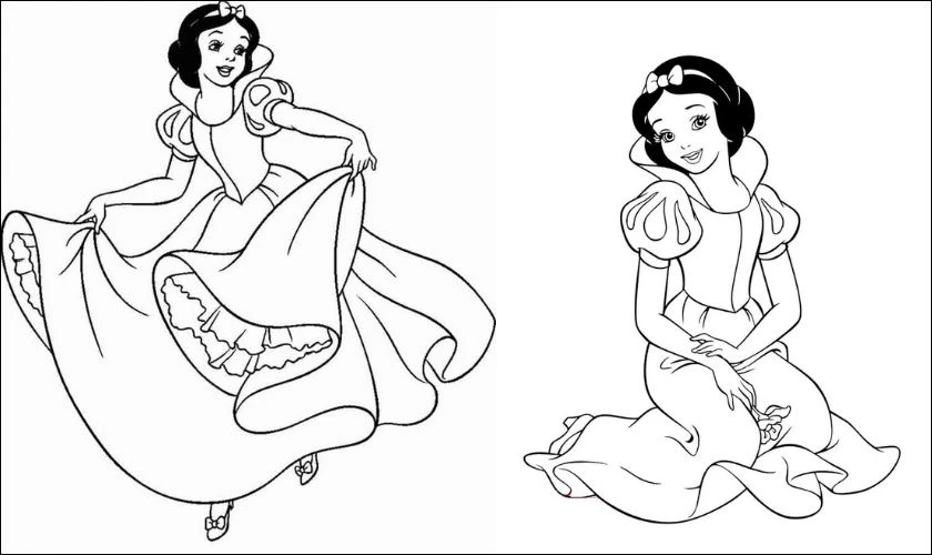 Tranh tô màu ngày 1/6 về nhân vật Bạch Tuyết