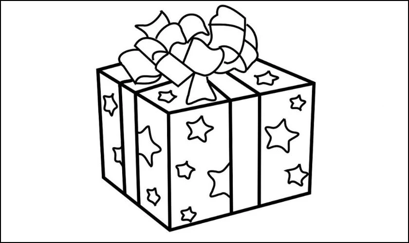 Tranh tô màu Noel cho bé chủ đề hộp quà