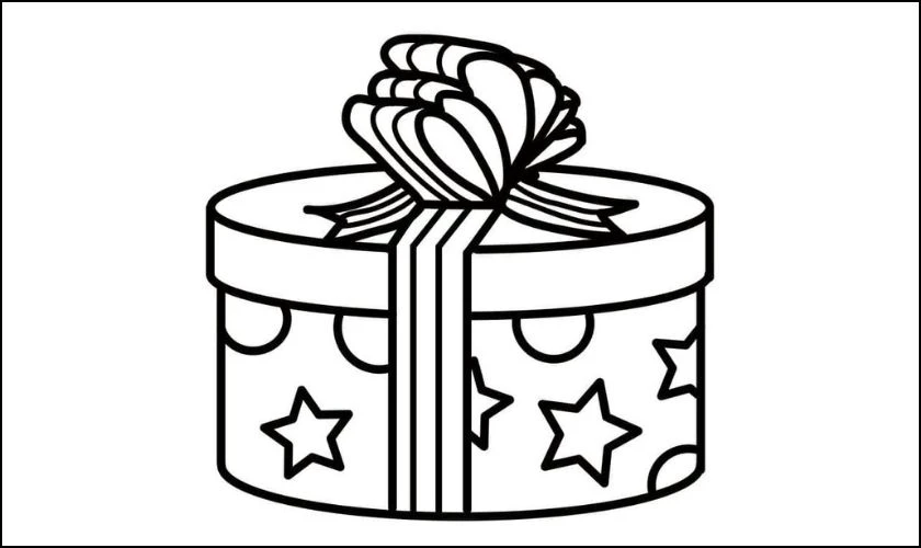 Tranh tô màu Noel cho bé chủ đề hộp quà xinh