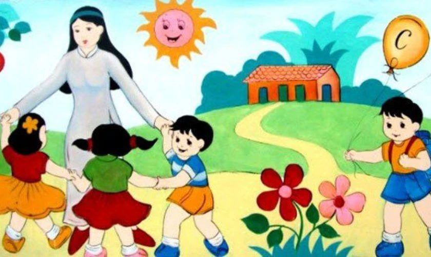 Mẫu vẽ tranh 20/11 đẹp nhất lớp 7