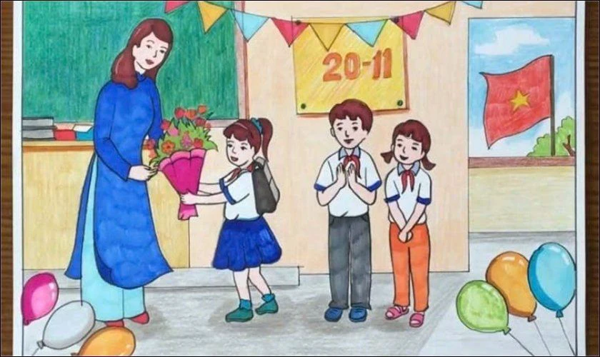 Tranh 20/11 đoạt giải cao tại cuộc thi