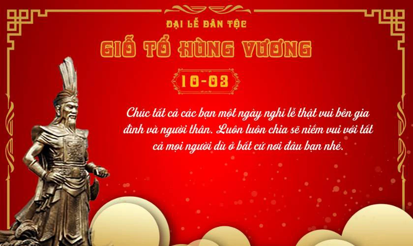 Poster thông báo lễ Giỗ Tổ Hùng Vương cho doanh nghiệp