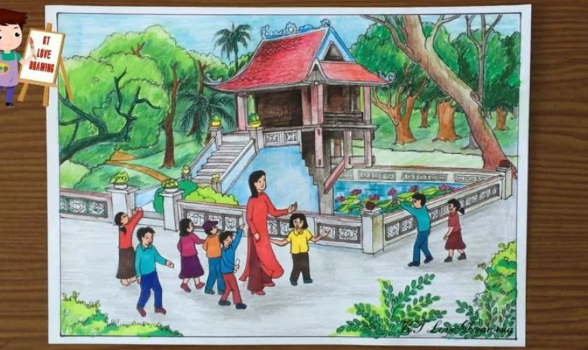 Tranh vẽ ngày Tết 2026 chủ đề phong cảnh, địa danh