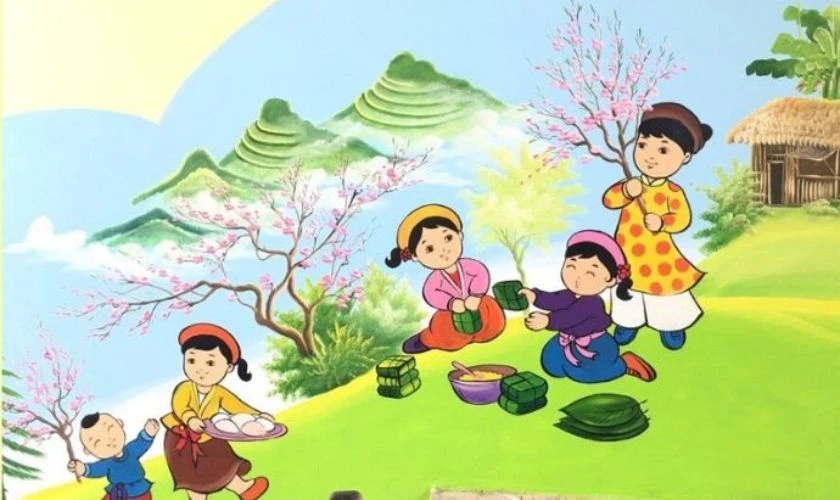 Tranh vẽ ngày Tết 2026 chủ đề địa danh