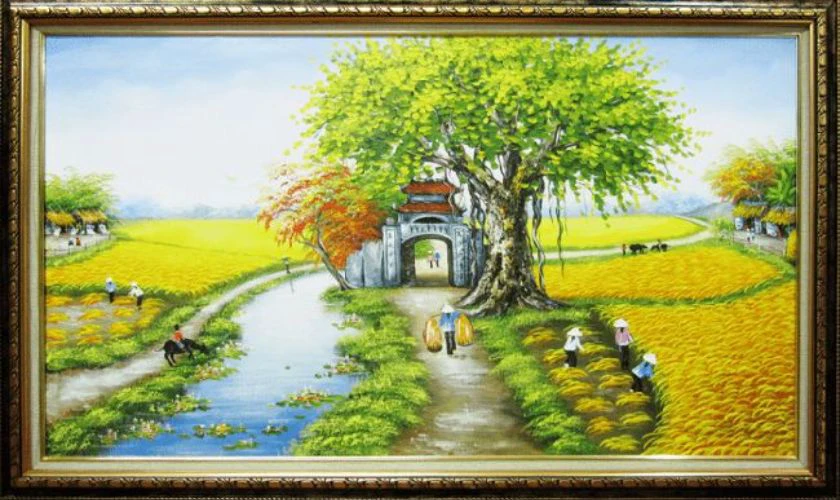 Tranh vẽ ngày Tết 2026 chủ đề phong cảnh