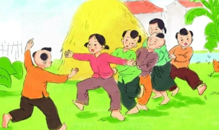 Tranh Tết chủ đề trò chơi dân gian