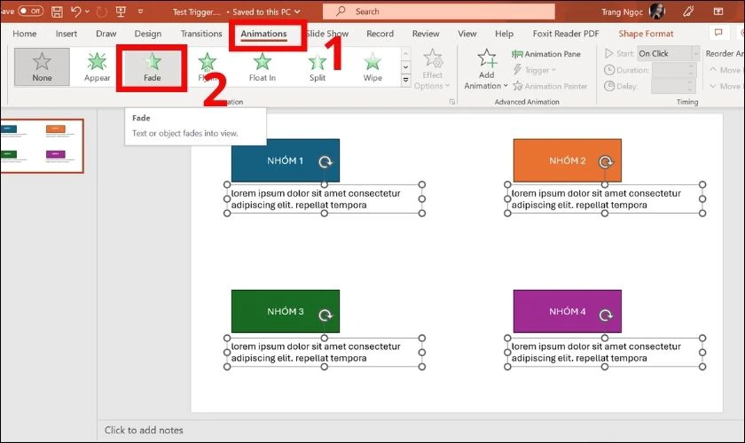 Hướng dẫn cách sử dụng Trigger trong PowerPoint đơn giản
