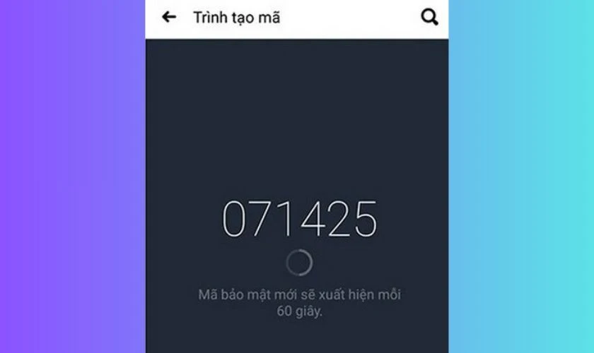 Nhập mã gồm 6 chữ số vào trường yêu cầu trên thiết bị