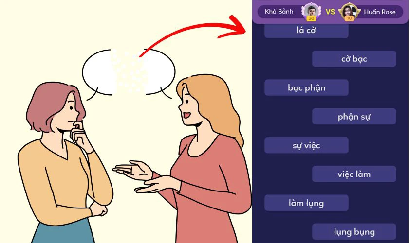 Nối từ là trò chơi đơn giản nhưng đầy tiếng cười