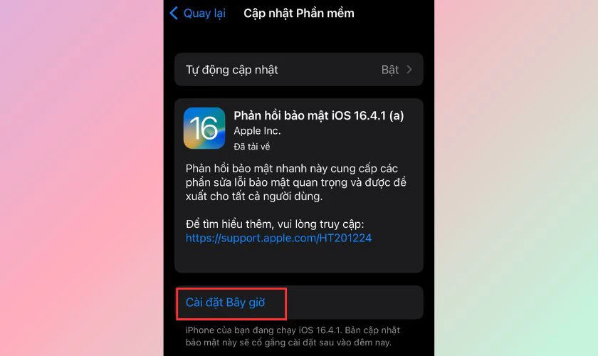 Cập nhật lên hệ điều hành iOS mới