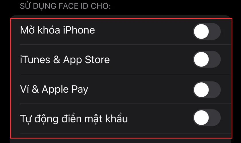 Kiểm tra cài đặt Face ID khi bị lỗi