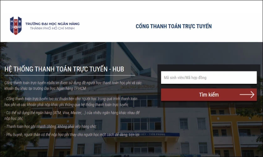 Cách đóng Trường Đại học Ngân hàng TP.HCM học phí năm 2025