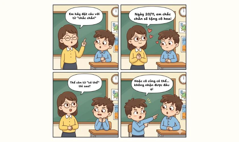 Tranh truyện cười 20/11 đẹp, tự sáng tác của học sinh