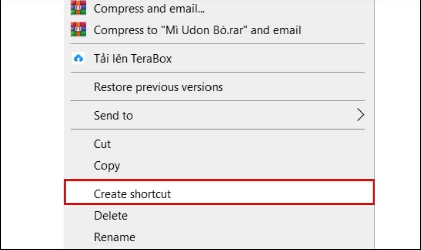 Cách tạo Shortcut bằng lệnh Create Shortcut là gì?