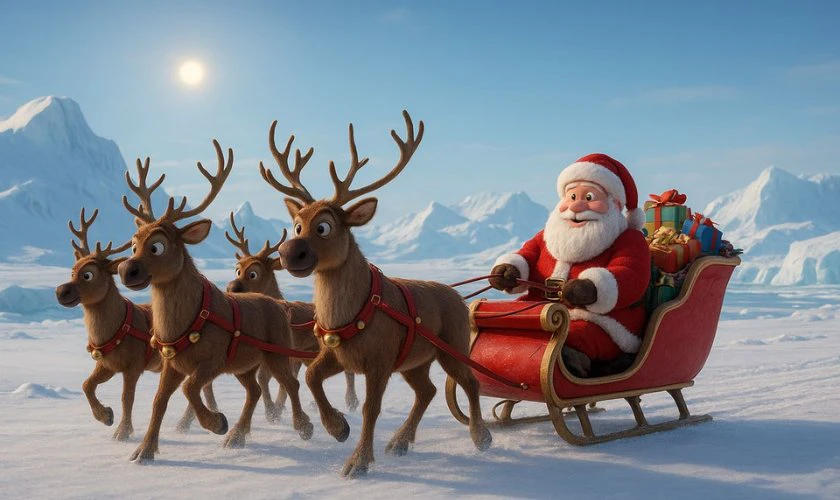 Ảnh ông già Noel đi phát quà đáng yêu