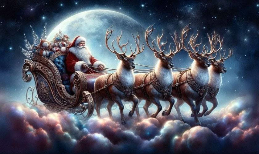 Ảnh ông già Noel và đàn tuần lộc