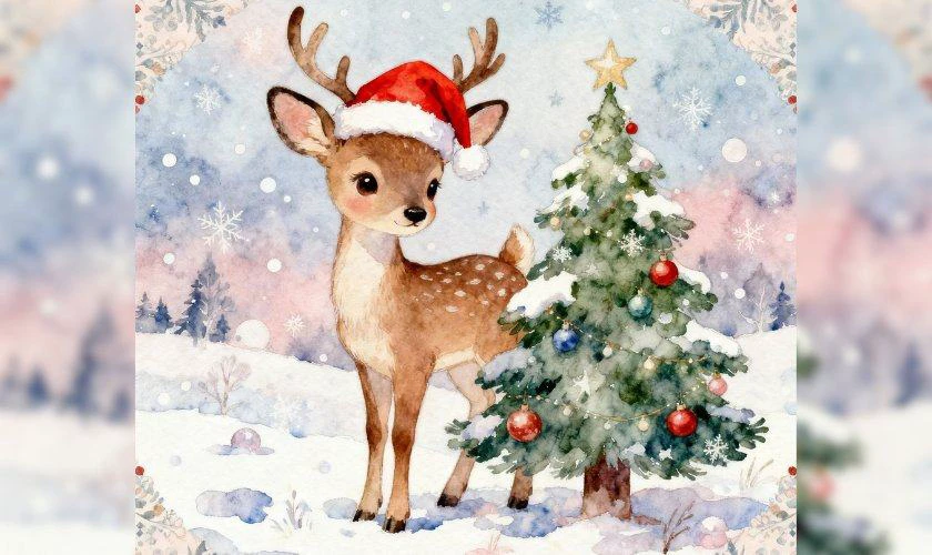 Ảnh tuần lộc Giáng sinh cute