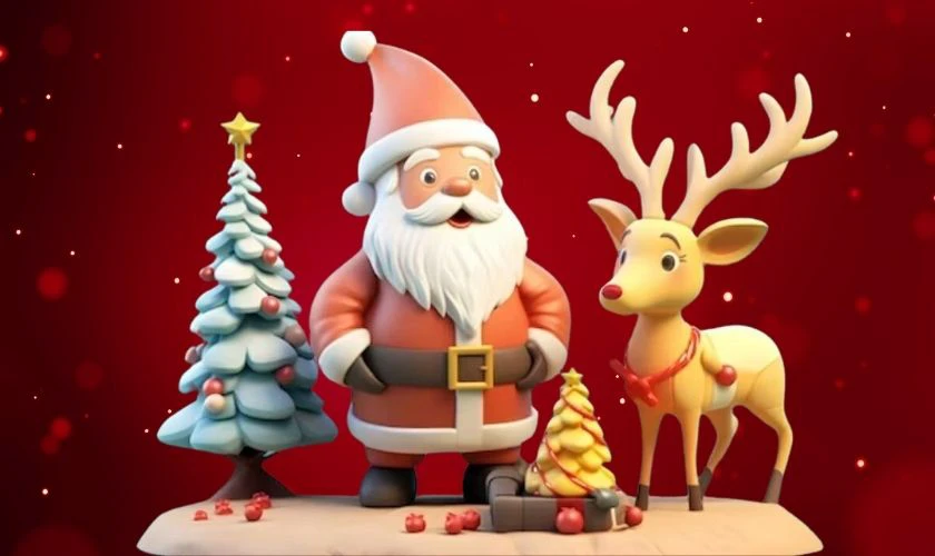 Tuần lộc và ông già Noel đáng yêu