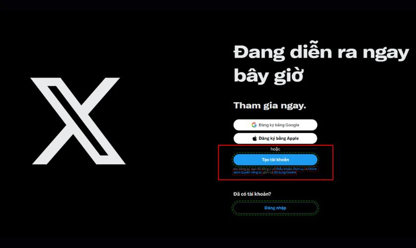 Mở trình duyệt web và truy cập vào Twitter.com