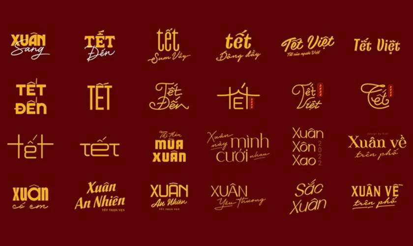 Mẫu chữ chủ đề tết