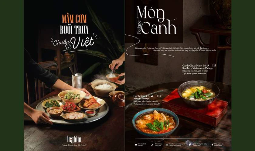 Typography giới thiệu món ăn