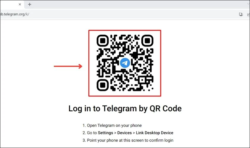 Cách đăng nhập Telegram web bằng mã QR