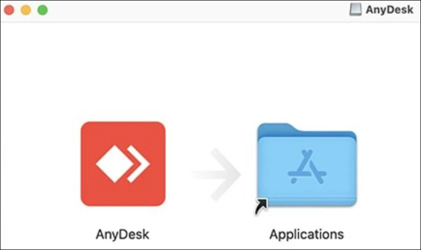 Kéo biểu tượng AnyDesk, bạn chọn vào Applications