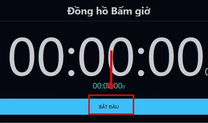 Nhấn vào nút bắt đầu 