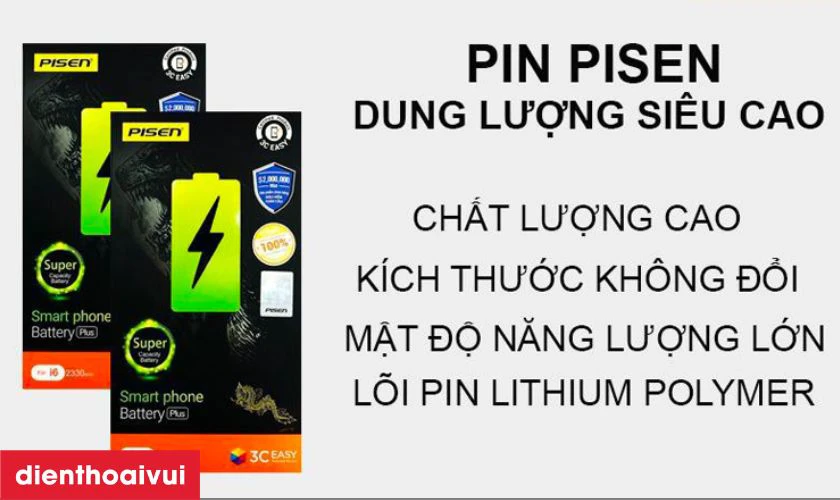 Pin Pisen chính hãng thay cho iPhone 6s có tốt không