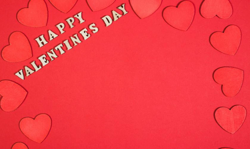 Background Happy Valentine tone đỏ lãng mạn