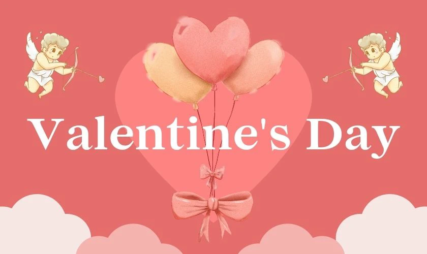 Background Valentine 14/2 chủ đề thần Cupid thu hút