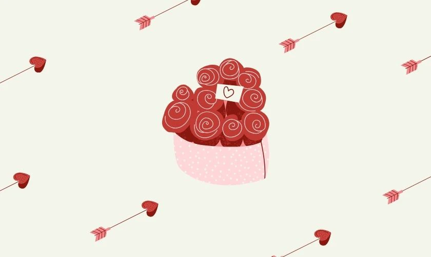 Background Valentine 14/2 chủ đề hoa hồng đơn giản