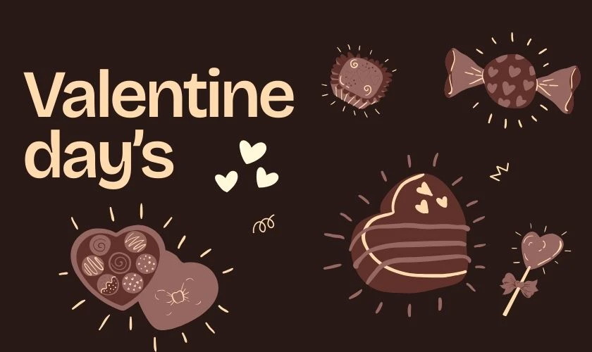 Background Valentine 14/2 chủ đề kẹo ngọt