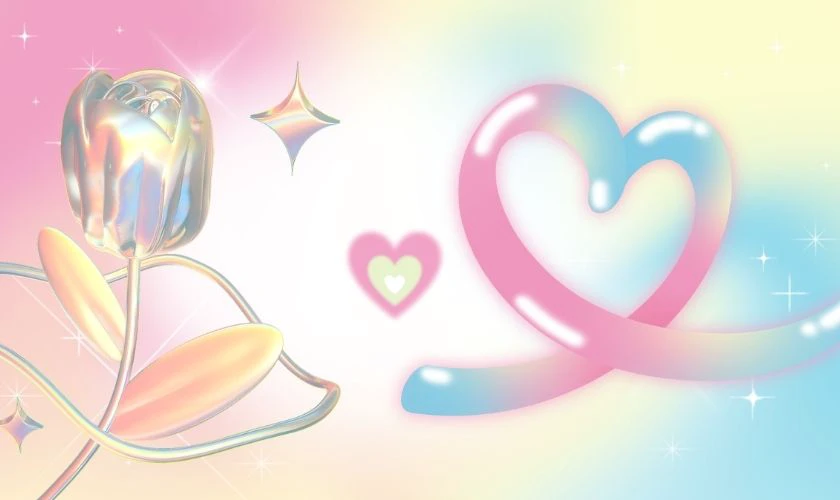 Background Valentine 14/2 lấp lánh đáng yêu
