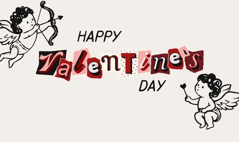 Background Valentine 14/2 chủ đề thần Cupid đáng yêu