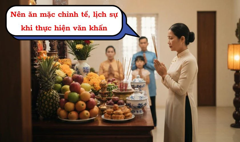 Mang trang phục lịch sự khi đọc văn khấn