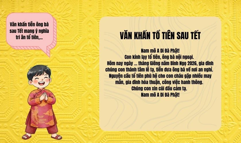 Văn khấn tiễn ông bà sau Tết có ý nghĩa gì?
