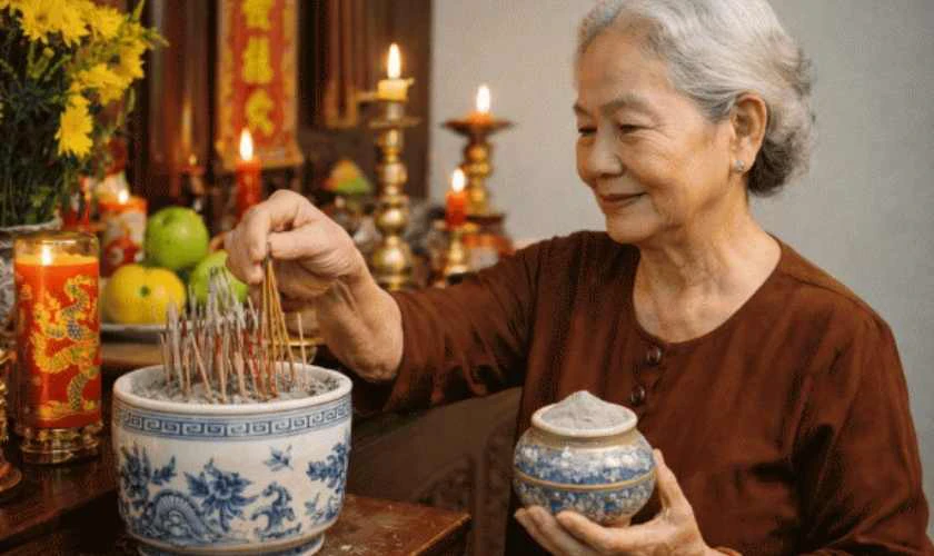Văn khấn xin tỉa chân nhang ngày 23 tháng Chạp bàn thờ Gia tiên