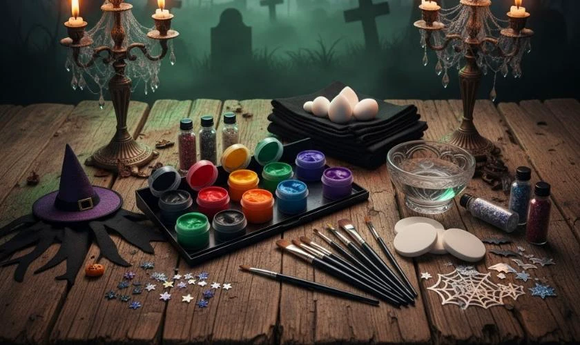 Vẽ mặt Halloween: Chuẩn bị dụng cụ
