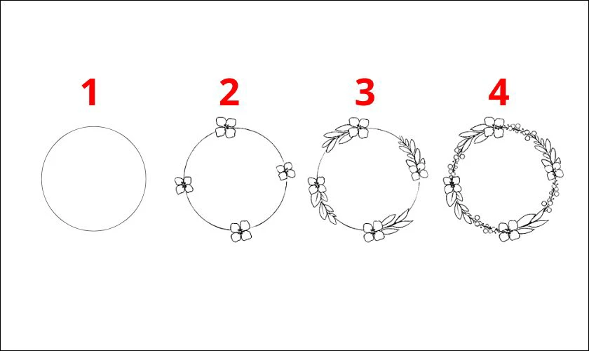 Vẽ tranh giáng sinh chủ đề vòng nguyệt quế