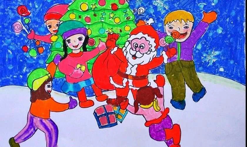 Tranh vẽ Noel đơn giản